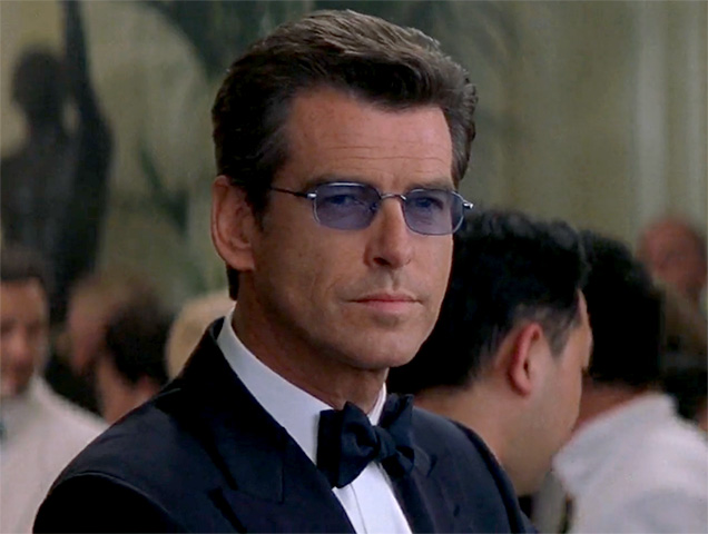 photo © Danjaq LLC, MGM, 20th Century Fox James Bond (Pierce Brosnan) wears a special pair of Q-branch sunglasses with X-Ray features in the casino of Valentin Zukovski in The World Is Not Enough.